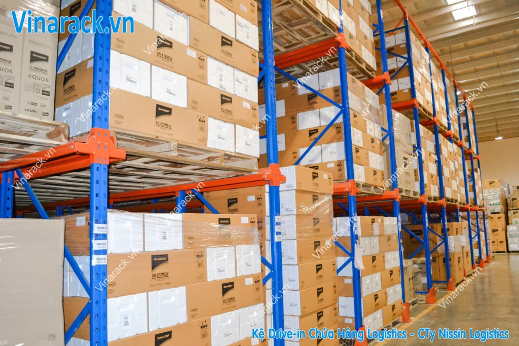 Kệ Drive In chứa hàng Logistics - Công ty Nissin Logistics