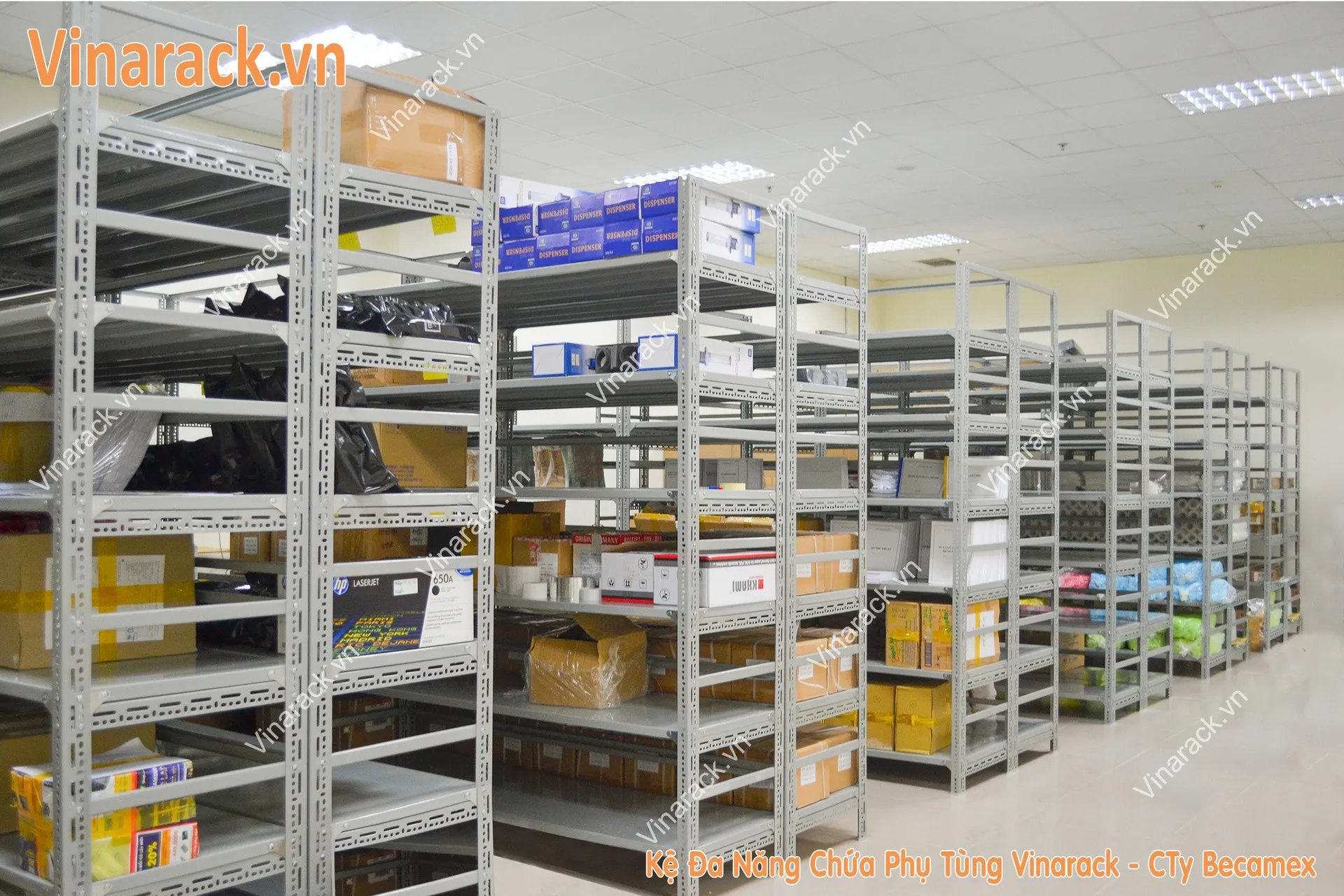 Toàn cảnh kệ tải trọng nhẹ chứa hàng