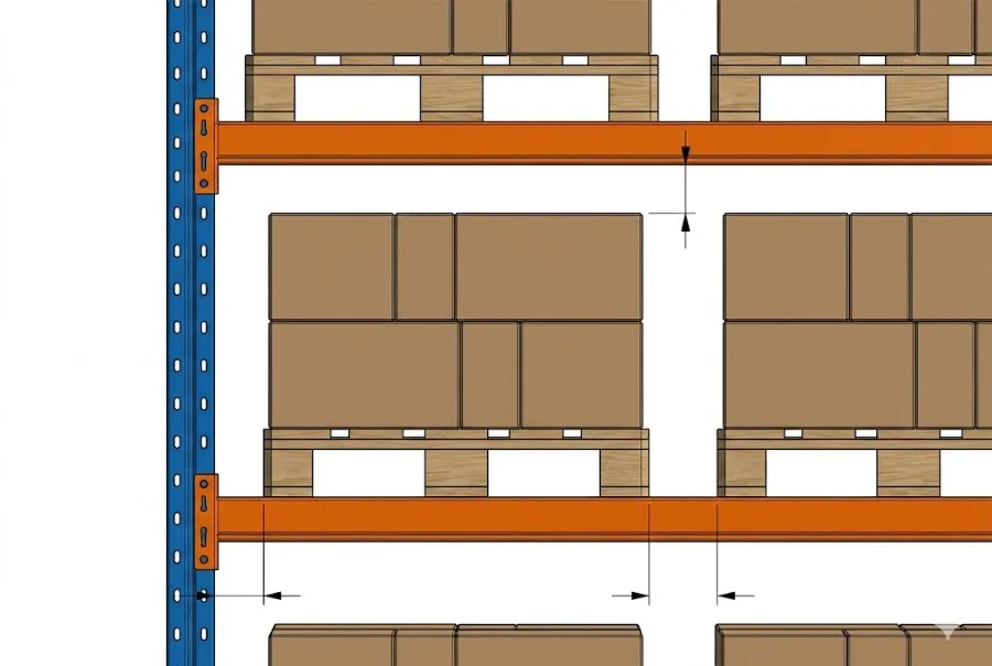 Khoảng cách an toàn giữa các pallet trên kệ sắt
