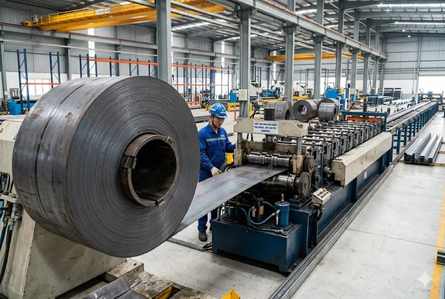 phôi thép cán nóng sản xuất kệ