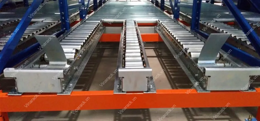 Con lăn hãm tốc cho kệ Pallet Flow an toàn