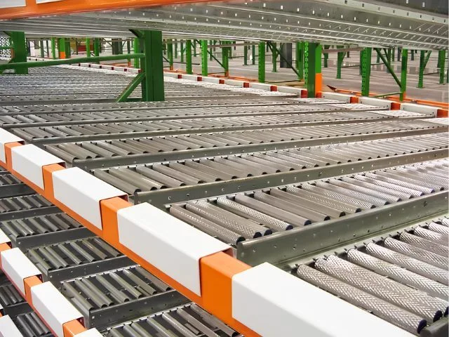 Băng tải ray nhôm kệ Carton Flow chịu lực