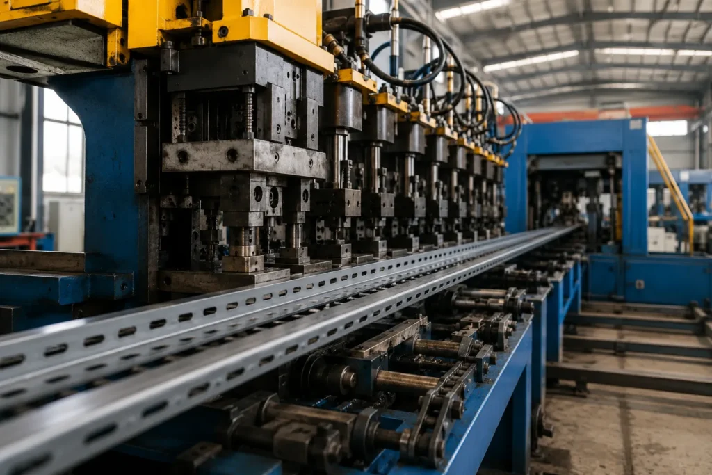 nhà máy sản xuất kệ sắt V lỗ tại TP HCM