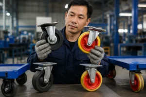 So sánh trực quan giữa bánh cao su giảm xóc và bánh PU chịu tải nặng