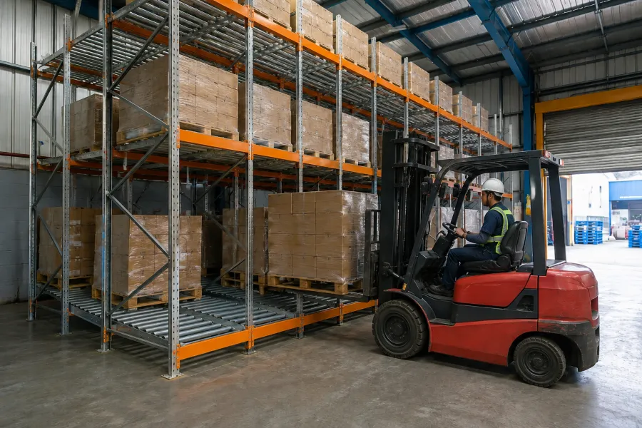Vận hành kệ Pallet Flow do Unirack sản xuất