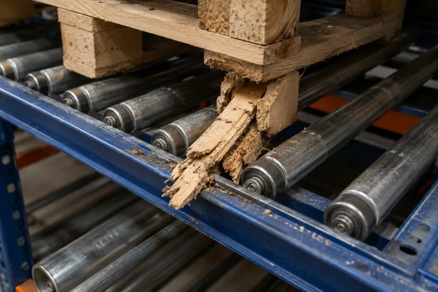Xử lý hiện tượng kẹt hàng trên kệ Pallet Flow