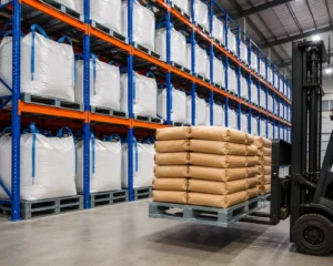 Kệ sắt Pallet Cát Lái lưu trữ hạt nhựa và bao bì công nghiệp Unirack