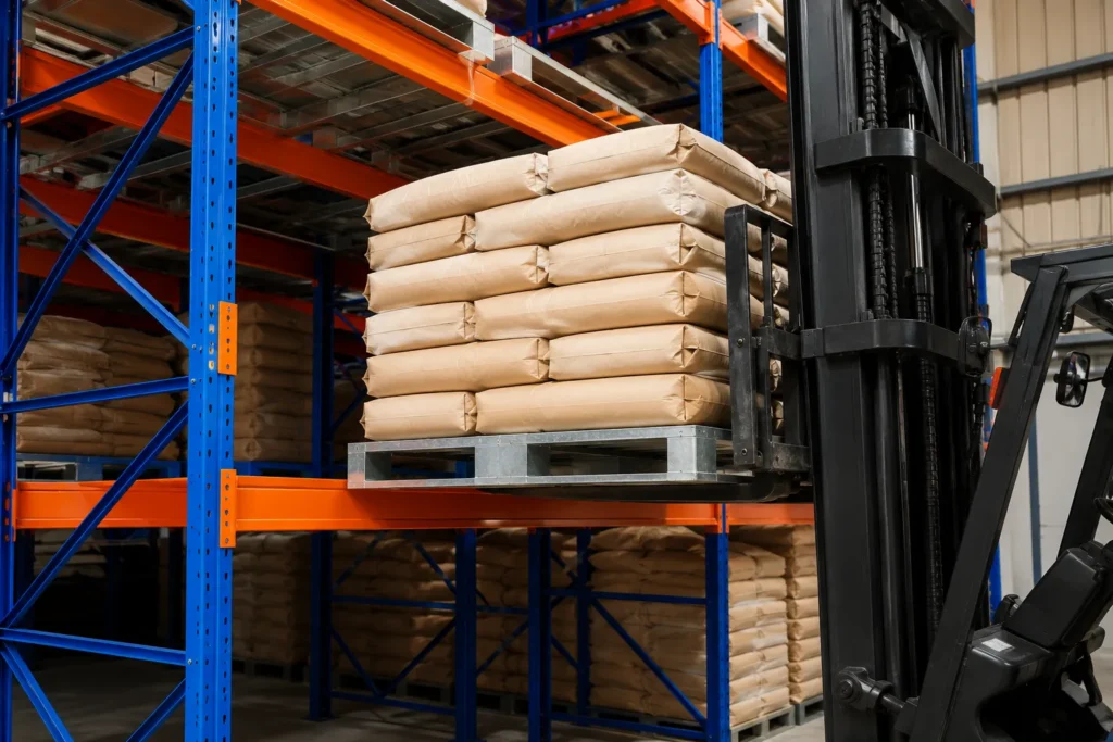 Sử dụng pallet thép trên kệ sắt Pallet Cát Lái